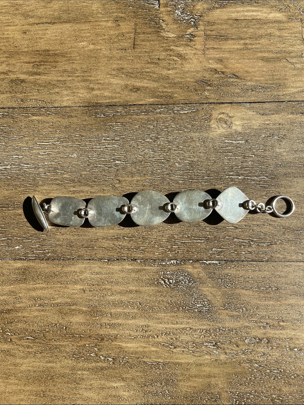 Silpada Sterling Silver Natural Stone Dalmatian Jasper Bracelet w/Toggle - Picture 4 of 5